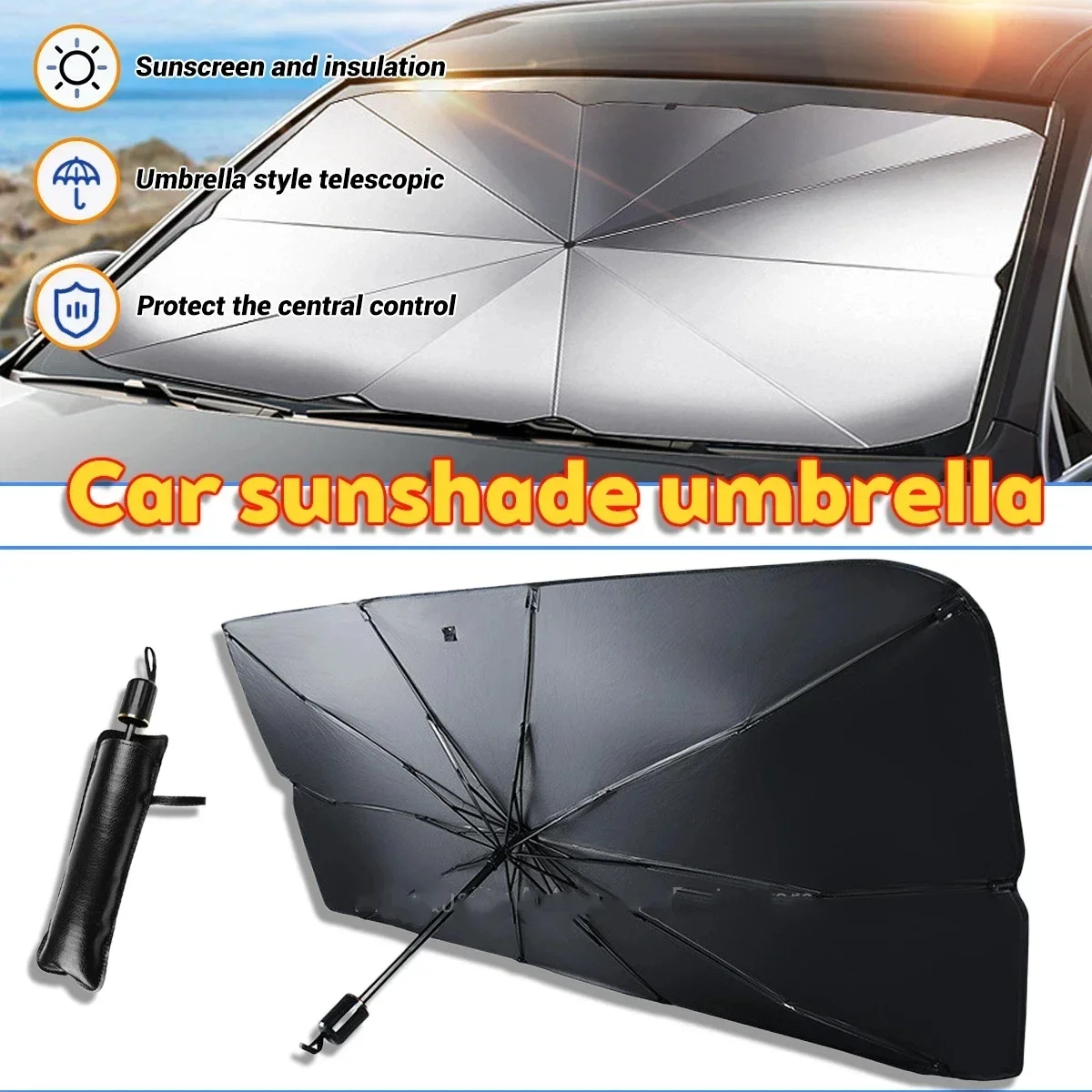 Car Umbrella Sunshade Windshie - Car Sunshade Windshield Umbrella Foldable recension och pris