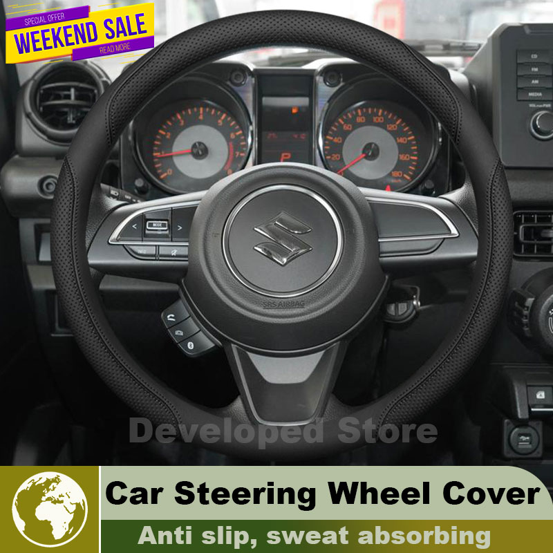 Leather Car Steering Wheel Cov - Car Steering Wheel Cover Anti Slip Breathable recension och pris