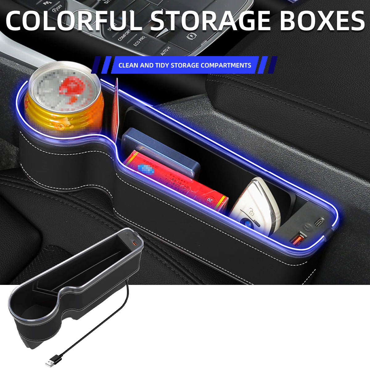 Car Seat Gap Filler Cup Holder - Seat Gap Filler Organizer With Usb Charger recension och pris