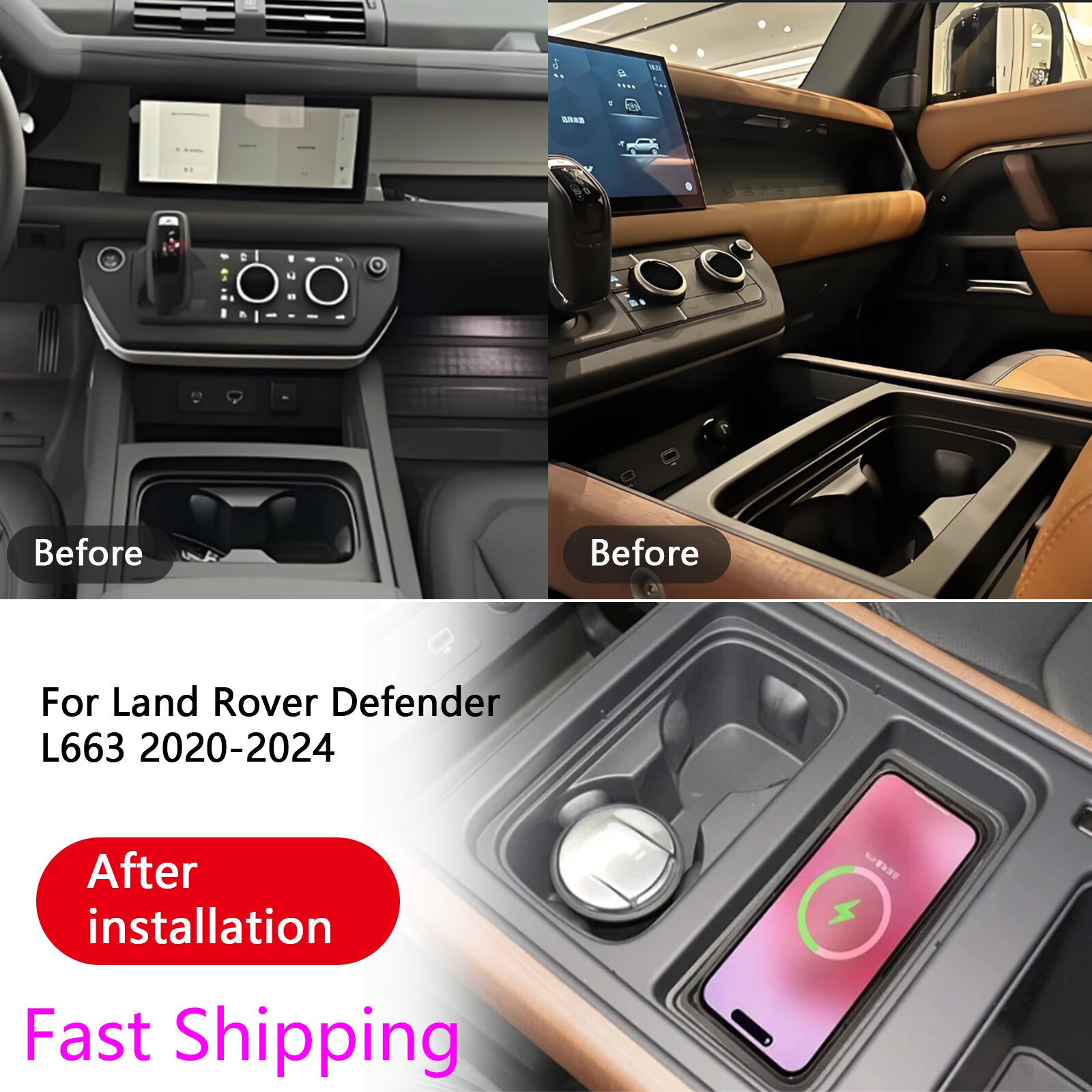 for Land Rover Range Rover Def - Wireless Car Charger Mount Fast Charging recension och pris