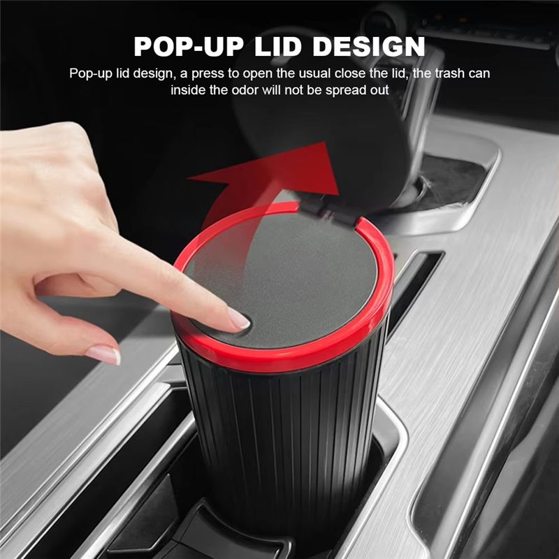 A60E-Press Type Car Trash Can  - Waterproof Car Trash Can With Lid recension och pris