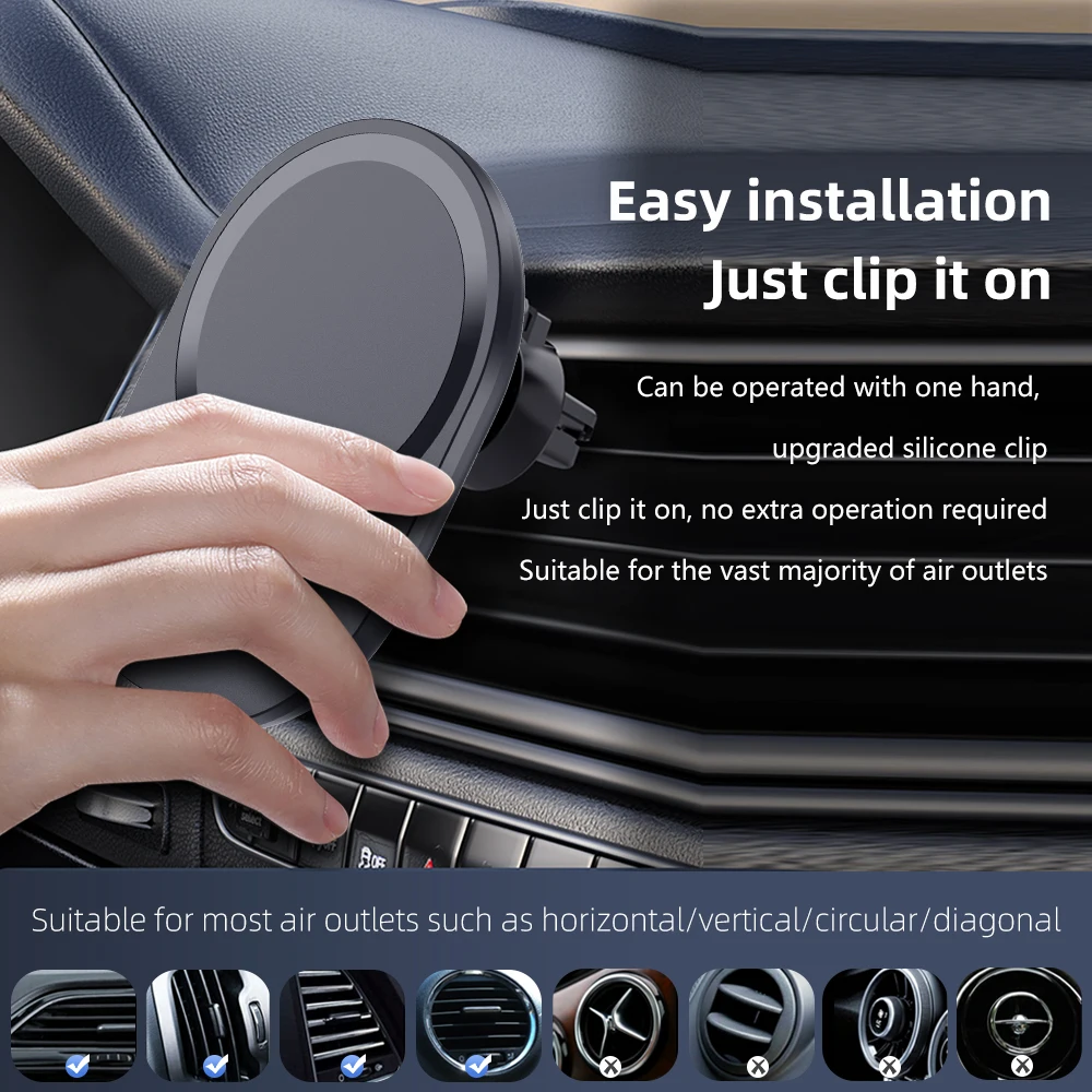 Mini Magnetic Wireless Car Cha - Magnetic Phone Holder For Car Vent recension och pris