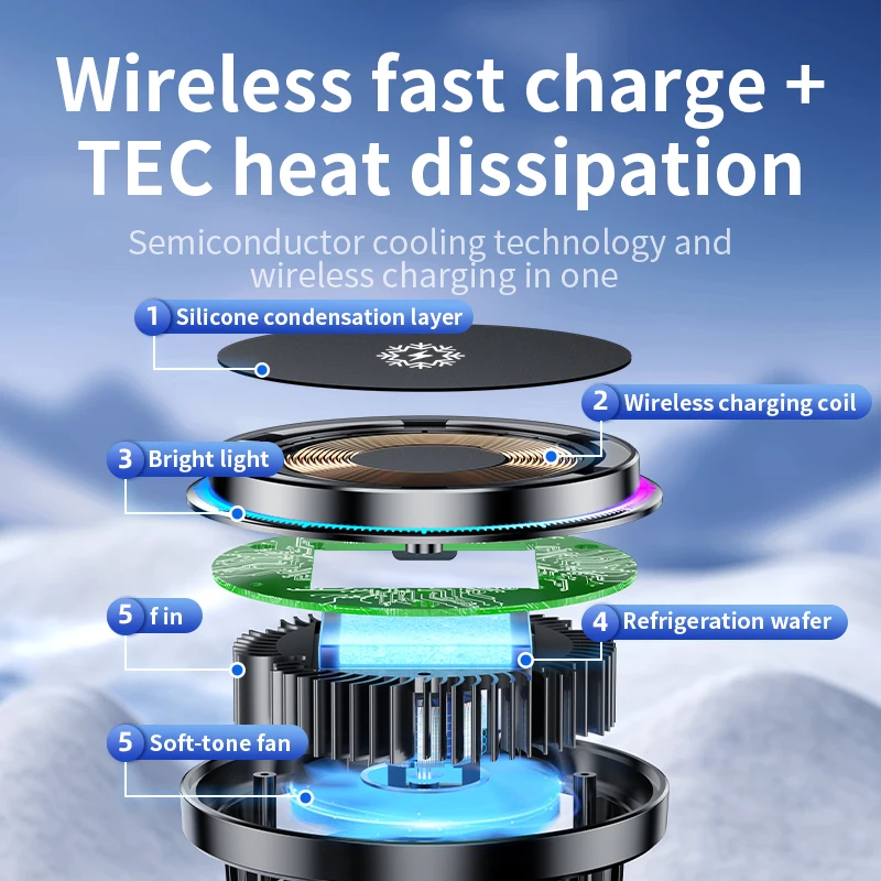 Ice Cooling Magnetic Wireless  - Wireless Car Charger Mount Fast Charging recension och pris