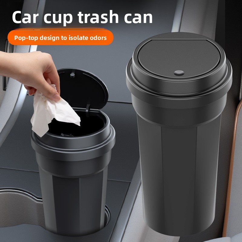 Car Trash Can Waterproof Cup H - Waterproof Car Trash Can With Lid recension och pris