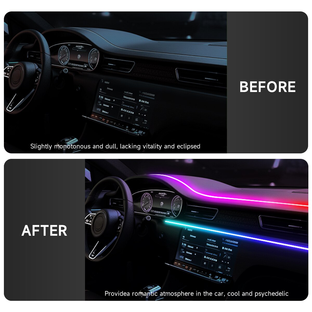 Car LED Ambient Light USB 64 C - Led Ambient Interior Car Lights App Control recension och pris