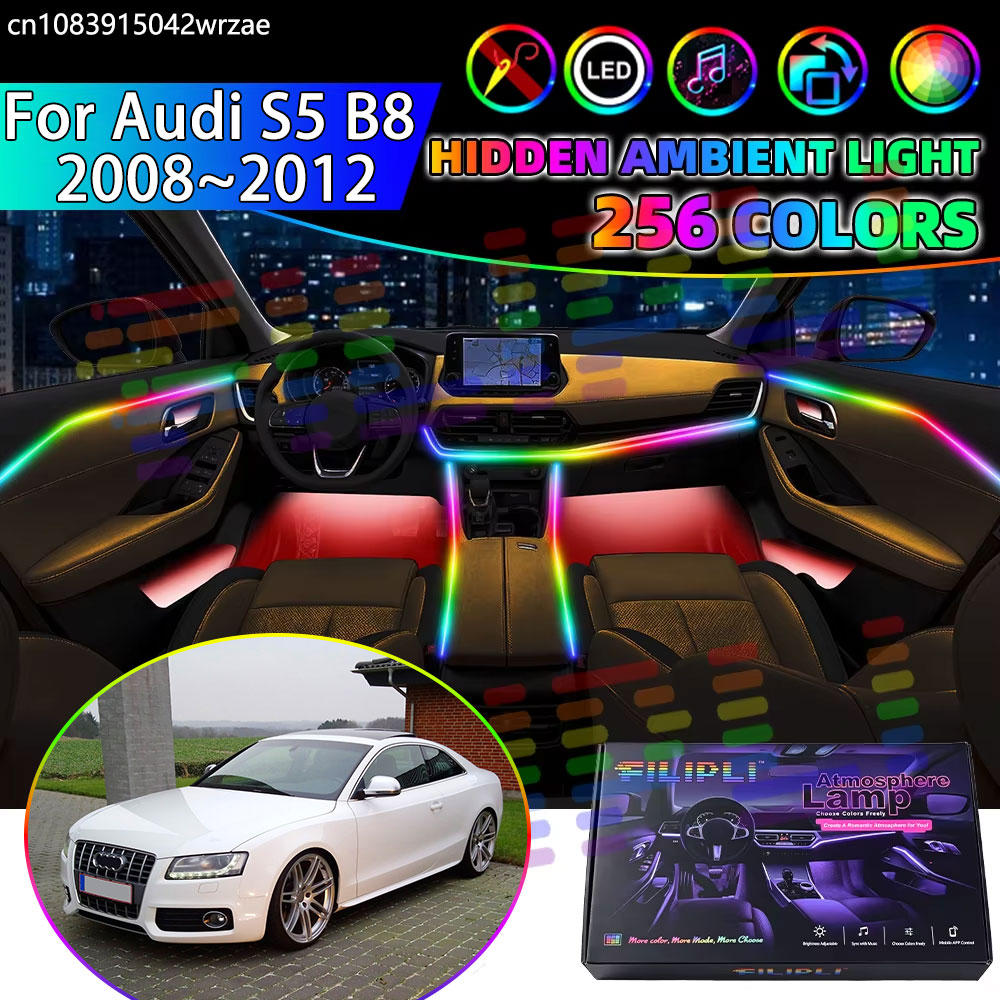For Audi S5 B8 2008~2012 2009  - Led Ambient Interior Car Lights App Control recension och pris