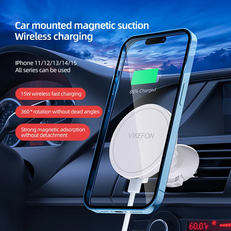 VIKEFON Magnetic Car Wireless  - Magnetic Phone Holder For Car Vent recension och pris