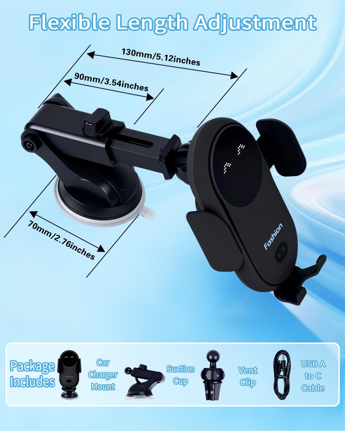 Wireless Car Charger Stand Fas - Wireless Car Charger Mount Fast Charging recension och pris