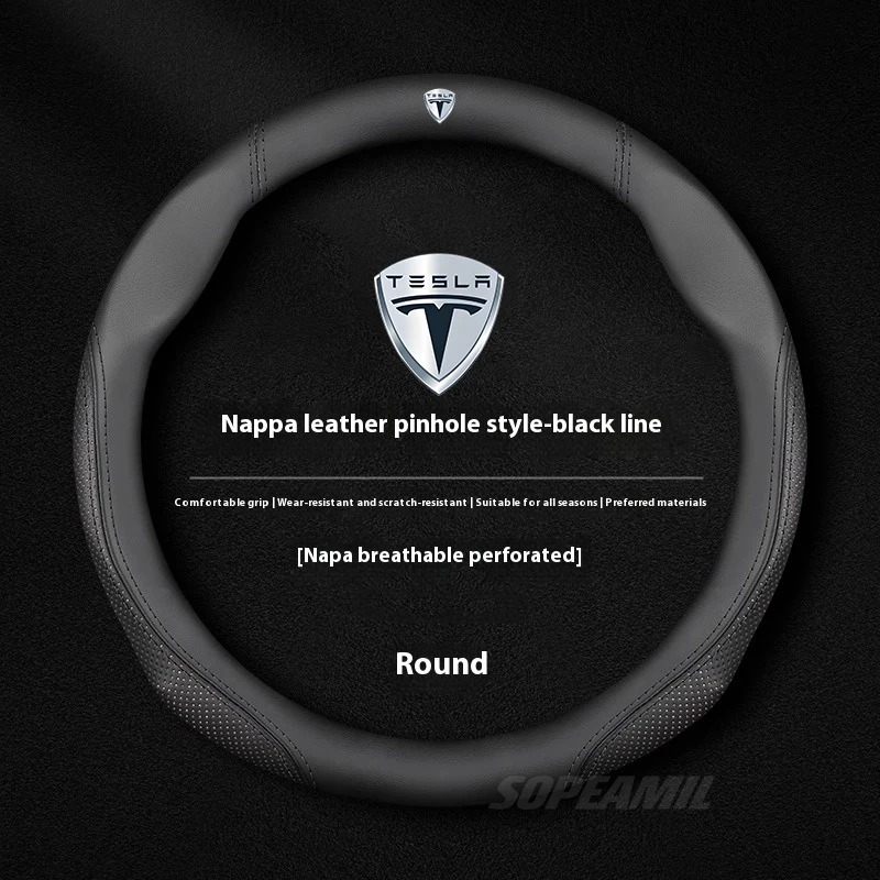 Tesla Model 3 Model Y Model S  - Car Steering Wheel Cover Anti Slip Breathable recension och pris