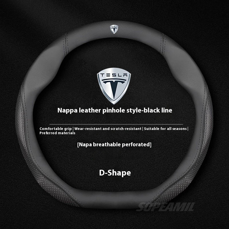 Tesla Model 3 Model Y Model S  - Car Steering Wheel Cover Anti Slip Breathable recension och pris