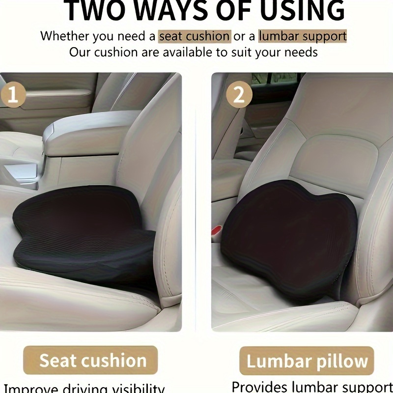 2-in-1 Car Seat Cushion Lumbar - Memory Foam Car Neck Pillow Lumbar Support recension och pris