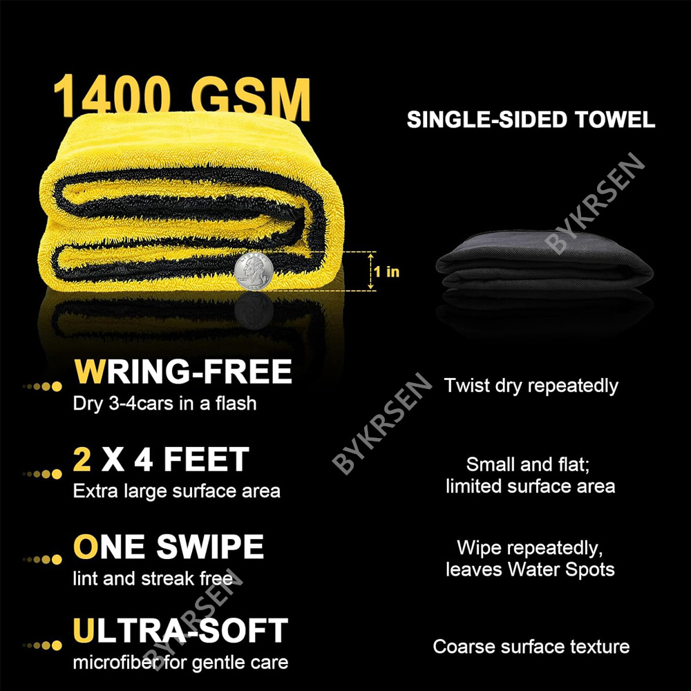 1400GSM Oversized Microfiber C - Microfiber Car Drying Towel Super Absorbent recension och pris